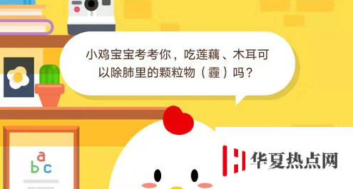 小雞寶寶考考你，吃蓮藕、木耳可以除肺里的顆粒物（霾）嗎？11.30螞蟻莊園今日答案