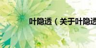 葉隱透(關(guān)于葉隱透的介紹)