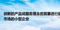 創(chuàng)新的產品或服務理念但需要進行額外的研發(fā)才能將其推向市場的小型企業(yè)