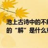 池上古詩中的不解是什么意思（池上.這首詩里邊的“不解”的“解”是什么意思?）