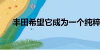 豐田希望它成為一個純粹的愛好者汽車