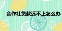 合作社貸款還不上怎么辦(合作社貸款)