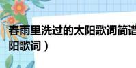 春雨里洗過(guò)的太陽(yáng)歌詞簡(jiǎn)譜(春雨里洗過(guò)的太陽(yáng)歌詞)