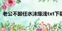 老公不卸任水沫緣淺txt下載(老公不卸任)