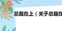 總裁在上(關(guān)于總裁在上的簡介)