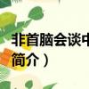 非首腦會談中國版（關(guān)于非首腦會談中國版的簡介）