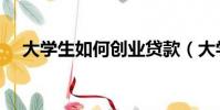 大學(xué)生如何創(chuàng)業(yè)貸款(大學(xué)生如何創(chuàng)業(yè))