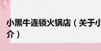 小黑牛連鎖火鍋店(關于小黑牛連鎖火鍋店簡介)