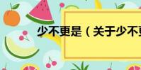 少不更是(關(guān)于少不更是簡介)