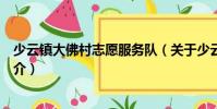 少云鎮(zhèn)大佛村志愿服務(wù)隊(duì)(關(guān)于少云鎮(zhèn)大佛村志愿服務(wù)隊(duì)簡(jiǎn)介)