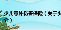 少兒意外傷害保險(關于少兒意外傷害保險簡介)