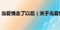 當(dāng)愛情走了以后(關(guān)于當(dāng)愛情走了以后介紹)