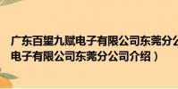 廣東百望九賦電子有限公司東莞分公司(關(guān)于廣東百望九賦電子有限公司東莞分公司介紹)