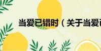 當愛已錯時(關(guān)于當愛已錯時介紹)