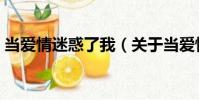 當(dāng)愛情迷惑了我(關(guān)于當(dāng)愛情迷惑了我介紹)