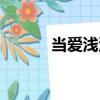 當(dāng)愛淺淺（關(guān)于當(dāng)愛淺淺介紹）