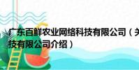 廣東百鮮農(nóng)業(yè)網(wǎng)絡科技有限公司(關于廣東百鮮農(nóng)業(yè)網(wǎng)絡科技有限公司介紹)
