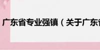 廣東省專業(yè)強(qiáng)鎮(zhèn)(關(guān)于廣東省專業(yè)強(qiáng)鎮(zhèn)介紹)