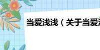 當(dāng)愛淺淺(關(guān)于當(dāng)愛淺淺介紹)