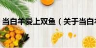 當(dāng)白羊愛上雙魚(關(guān)于當(dāng)白羊愛上雙魚介紹)
