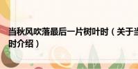 當(dāng)秋風(fēng)吹落最后一片樹葉時(shí)(關(guān)于當(dāng)秋風(fēng)吹落最后一片樹葉時(shí)介紹)