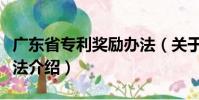 廣東省專利獎(jiǎng)勵(lì)辦法(關(guān)于廣東省專利獎(jiǎng)勵(lì)辦法介紹)