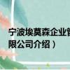 寧波埃莫森企業(yè)管理有限公司（關(guān)于寧波埃莫森企業(yè)管理有限公司介紹）