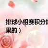 排球小組賽積分規(guī)則（排球賽小組積分制是怎么積分得出結(jié)果的）