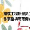 建筑工程質(zhì)量員工作表格填寫范例（關(guān)于建筑工程質(zhì)量員工作表格填寫范例介紹）