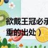 欲戴王冠必承其重什么意思（欲戴王冠必承其重的出處）