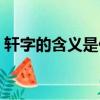 軒字的含義是什么意思（軒字的含義是什么）