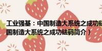 工業(yè)強(qiáng)基:中國制造大系統(tǒng)之成功砝碼(關(guān)于工業(yè)強(qiáng)基:中國制造大系統(tǒng)之成功砝碼簡介)