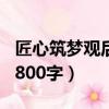 匠心筑夢(mèng)觀后感800字左右（匠心筑夢(mèng)觀后感800字）