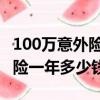 100萬意外險(xiǎn)一年多少錢 儲(chǔ)蓄型（100萬意外險(xiǎn)一年多少錢）