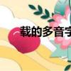 載的多音字組詞和拼音（載的多音字）