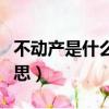 不動(dòng)產(chǎn)是什么意思怎么理解（不動(dòng)產(chǎn)是什么意思）