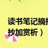 讀書(shū)筆記摘抄+感悟+好詞好句（讀書(shū)筆記摘抄加賞析）