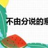 不由分說的意思和造句（不由分說的意思）