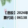 【港股】2024年07月24日上市公司名稱（哈爾濱銀行）股票代碼（06138）實時行情