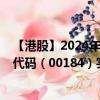 【港股】2024年07月26日上市公司名稱（激成投資）股票代碼（00184）實(shí)時(shí)行情