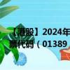 【港股】2024年08月31日上市公司名稱（美捷匯控股）股票代碼（01389）實(shí)時(shí)行情