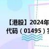 【港股】2024年09月02日上市公司名稱（集一控股）股票代碼（01495）實時行情