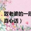 致老婆的一段真心話為了孩子（致老婆的一段真心話）