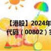 【港股】2024年09月23日上市公司名稱（中國錢包）股票代碼（00802）實(shí)時(shí)行情