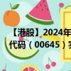 【港股】2024年10月13日上市公司名稱（安域亞洲）股票代碼（00645）實(shí)時(shí)行情
