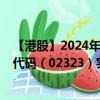 【港股】2024年10月15日上市公司名稱（融科控股）股票代碼（02323）實(shí)時(shí)行情