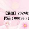 【港股】2024年10月15日上市公司名稱（新威國際）股票代碼（00058）實(shí)時(shí)行情