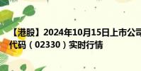 【港股】2024年10月15日上市公司名稱(中國上城)股票代碼(02330)實(shí)時(shí)行情