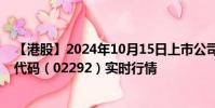 【港股】2024年10月15日上市公司名稱(晉安實業(yè))股票代碼(02292)實時行情
