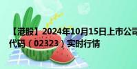 【港股】2024年10月15日上市公司名稱(融科控股)股票代碼(02323)實(shí)時(shí)行情
